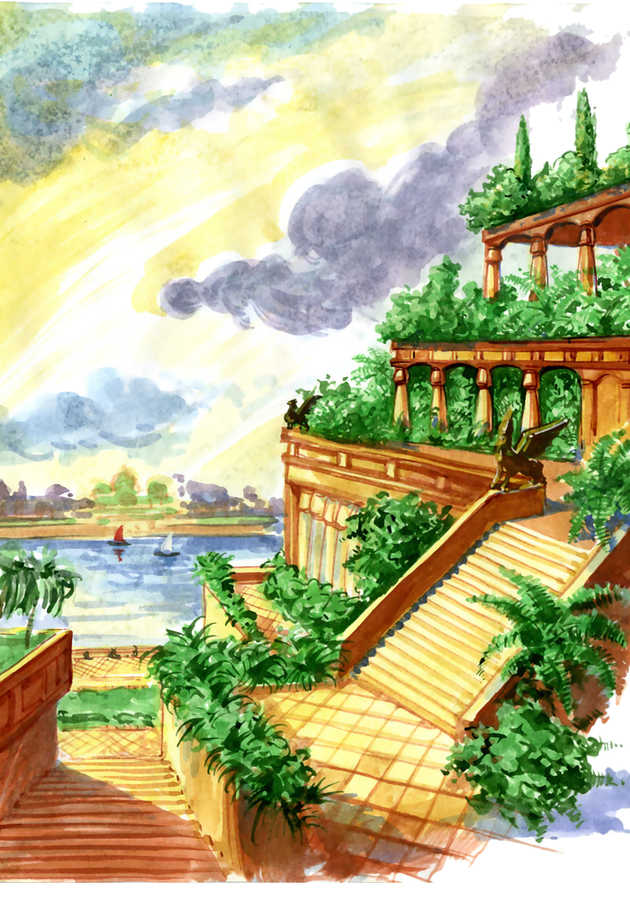 the hanging gardens of babylon drawing